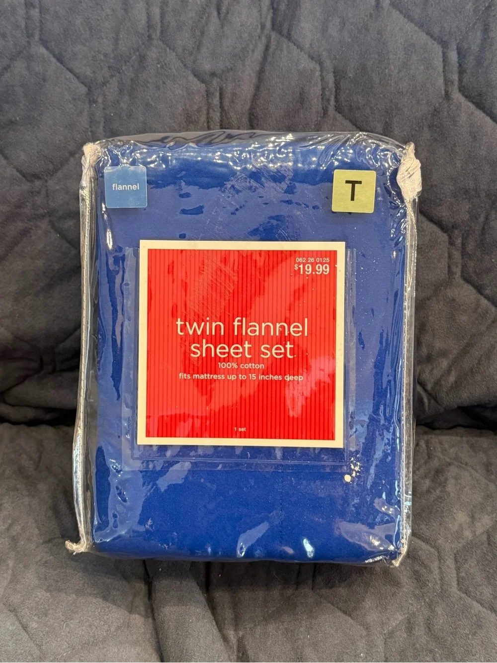 Twin Flannel Sheet Set in Deep Blue